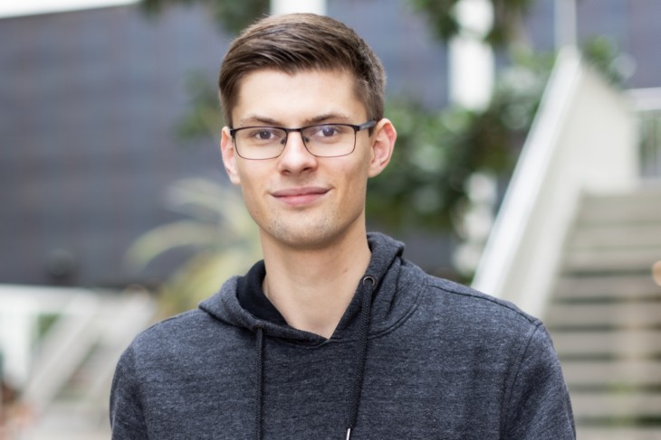 Student Bart on campus